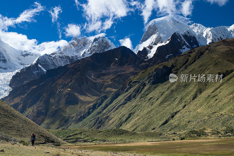 秘鲁徒步旅行，安第斯山脉的Cordillera Huayhuash